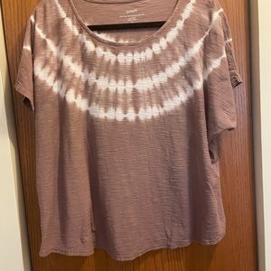 JJill Mauve Tie Dyed Short Sleeve Top